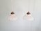 Art Deco Scalloped Clear Glass Pendant Lights, 1930s, Set of 2, Image 8