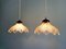 Art Deco Scalloped Clear Glass Pendant Lights, 1930s, Set of 2, Image 5