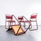 Upholstered Tubular Stacking Dining Chairs from PEL, 1950s, Set of 4 1
