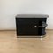 Mueble bajo Art Déco lacado en negro con accesorios de cromo, Francia, años 30, Imagen 3