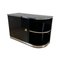 Mueble bajo Art Déco lacado en negro con accesorios de cromo, Francia, años 30, Imagen 1