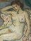 Nude on Patterned Armchair, Oil Painting, Framed 8