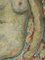 Nude on Patterned Armchair, Oil Painting, Framed 11