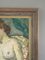 Nude on Patterned Armchair, Oil Painting, Framed 6