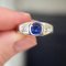Art Deco Ring aus synthetischem Saphir und Diamant mit drei Steinen 13