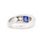 Art Deco Ring aus synthetischem Saphir und Diamant mit drei Steinen 4