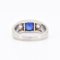 Art Deco Ring aus synthetischem Saphir und Diamant mit drei Steinen 5