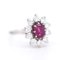 Vintage Marguerite Ring aus Gold mit Rubin und Diamanten 5
