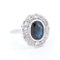 Art Deco Marguerite Ring aus Gold, Saphir und Diamant 5