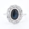 Art Deco Marguerite Ring aus Gold, Saphir und Diamant 1