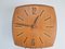 Mid-Century Wall Clock in Teak and Brass from Wuba, 1960s, Image 2