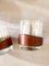 Vintage Whisky Tumblers in Glass with Leather Sleeves, 1980s, Set of 6, Image 4