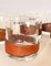 Vintage Whisky Tumblers in Glass with Leather Sleeves, 1980s, Set of 6, Image 7