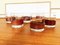 Vintage Whisky Tumblers in Glass with Leather Sleeves, 1980s, Set of 6, Image 2