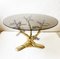 Mesa de centro Bonsai redonda de latón de Willy Daro, años 90, Imagen 2