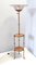 Vintage Brass Telescopic Floor Lamp with Red Travertine Marble Tops, 1920s, Image 1