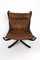 Vintage Brown Leather Falcon Lounge Chair by Sigurd Ressell for Vatne Møbler, Norway, 1970s, Image 4