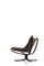 Vintage Brown Leather Falcon Lounge Chair by Sigurd Ressell for Vatne Møbler, Norway, 1970s, Image 3