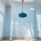 Mid-Century Blue Opaline Glass Pendant Light with Brass Fittings, 1970s, Image 7