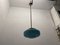 Mid-Century Blue Opaline Glass Pendant Light with Brass Fittings, 1970s, Image 4