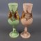 Him & Her Kelche aus Vergoldetem Rosa & Grünem Muranoglas mit Blumenrelief, 1970er, 2er Set 3