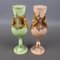 Him & Her Kelche aus Vergoldetem Rosa & Grünem Muranoglas mit Blumenrelief, 1970er, 2er Set 5