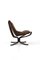 Vintage Brown Leather Falcon Lounge Chair by Sigurd Ressell for Vatne Møbler, Norway, 1970s, Image 2