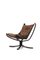 Vintage Brown Leather Falcon Lounge Chair by Sigurd Ressell for Vatne Møbler, Norway, 1970s, Image 5