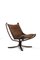 Vintage Brown Leather Falcon Lounge Chair by Sigurd Ressell for Vatne Møbler, Norway, 1970s, Image 8