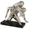 Thomas Cartier, Escultura Art Déco de los bailarines cubistas Pierrot y Colombine, años 30, Bronce sobre base de mármol, Imagen 4