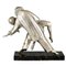 Thomas Cartier, Escultura Art Déco de los bailarines cubistas Pierrot y Colombine, años 30, Bronce sobre base de mármol, Imagen 6
