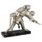 Thomas Cartier, Escultura Art Déco de los bailarines cubistas Pierrot y Colombine, años 30, Bronce sobre base de mármol, Imagen 2