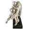 Thomas Cartier, Escultura Art Déco de los bailarines cubistas Pierrot y Colombine, años 30, Bronce sobre base de mármol, Imagen 5