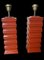 Lámparas italianas de cerámica esmaltada en rojo, años 70. Juego de 2, Imagen 4
