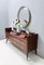 Vintage Walnut Chest of Drawers with Glass Top, Italy, 1950s, Image 3