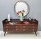Vintage Walnut Chest of Drawers with Glass Top, Italy, 1950s, Image 2