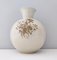 Jarrón de cerámica marfil con detalles florales marrones de Rosenthal, Italia, 1943, Imagen 6