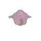 925 Sterling Silber Media Luna Ring mit Rosenquarz und Zirkonen, Italien, 21. Jahrhundert 1
