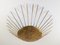 Neoclassical Style Hammered Gold Sun Pendant Lamp, 1970s, Image 1
