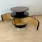 Vintage Art Deco Side Table in Black Lacquer and Marble, 1930 11