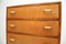 Cajonera Art Déco de madera satinada y nogal, 1930, Imagen 12