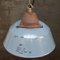 Vintage Industrial Grey Enamel Pendant Light in Cast Iron and Clear Glass 3