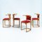Art Nouveau Fledermaus Dining Chairs in Wood and Red Velvet by Josef Hoffmann for Wittmann, Austria, 1907, Set of 4 1