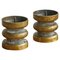 Brutalist Candleholders in Patinated Bronze, 1960s, Set of 2, Image 1
