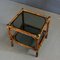 Italian Bamboo Coffee Table with Two Smoked Glass Shelves, 1970s 4