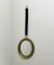Brass and Velvet Wall Mirror, 1950s 1