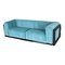 Iroko Cornaro Sofa in Wood and Azure Velvet by by Carlo Scarpa for Studio Simon, 1974 3