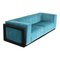 Iroko Cornaro Sofa in Wood and Azure Velvet by by Carlo Scarpa for Studio Simon, 1974, Image 4