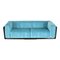 Iroko Cornaro Sofa in Wood and Azure Velvet by by Carlo Scarpa for Studio Simon, 1974 2