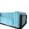 Iroko Cornaro Sofa in Wood and Azure Velvet by by Carlo Scarpa for Studio Simon, 1974 11